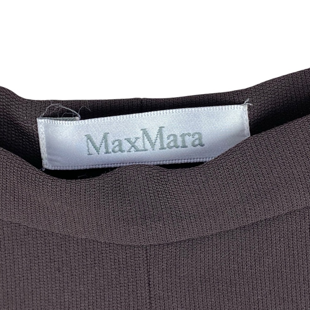 MaxMara Dress Trousers Pants Expresso Brown Women’s Size 10 Wide Leg High Rise - Picture 6 of 10